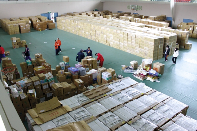 被災地を支える物資配送の拠点