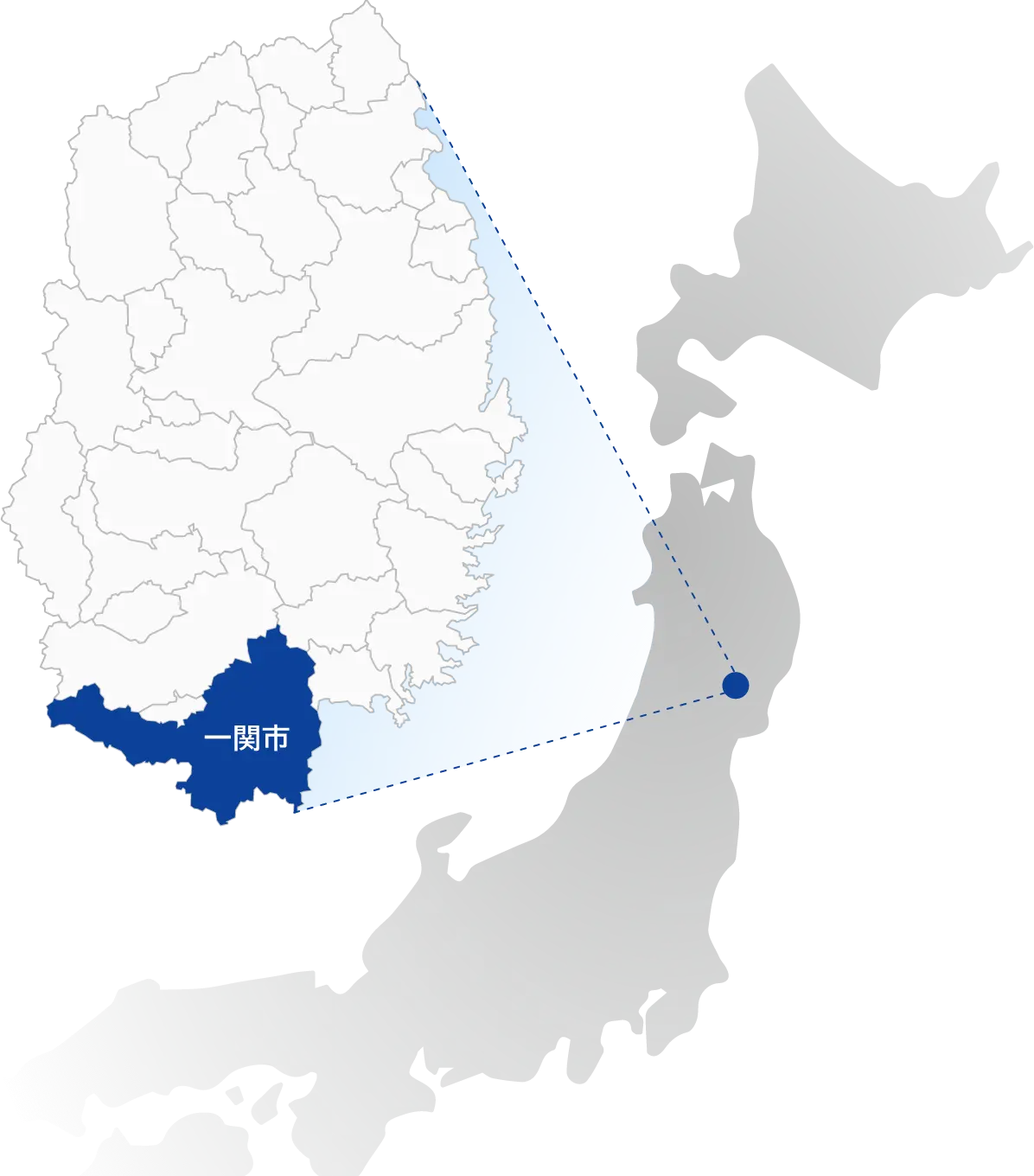 日本地図（一関市の位置）