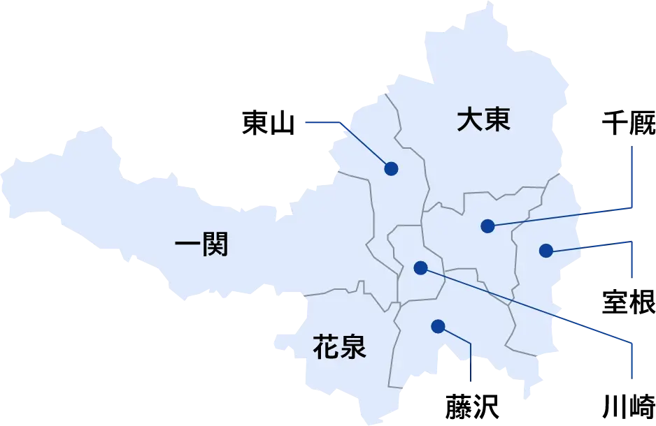 一関市の地図（エリア別）
