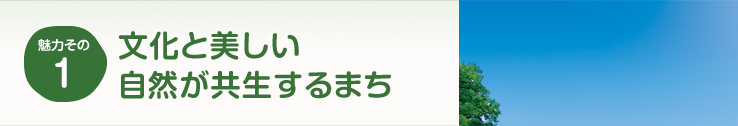 魅力その1 文化と美しい自然が共生するまち