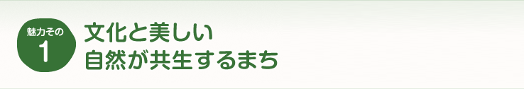 魅力その1 文化と美しい自然が共生するまち