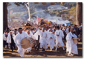 室根大祭-祭り場行事全景