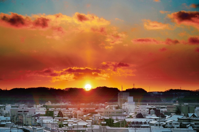 2013年最初の朝日（一関）