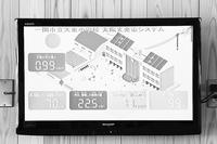 太陽光による発電量や電気の使用状況などがモニターに表示されます