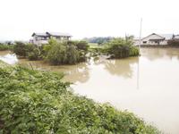 金流川などが増水し内水で浸水した住家(同)