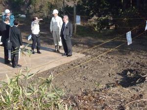 室根バイパス工事に伴う遺跡発掘調査現地視察