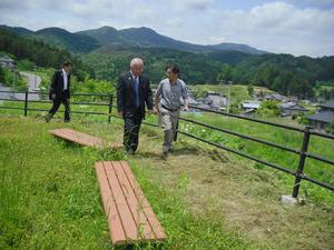 掻引城跡地の視察