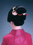 従来の日本髪(模型)