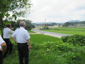 国道343号渋民バイパス工事進捗状況視察のようす