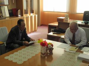 室根神社祭伝承に関する懇談のようす