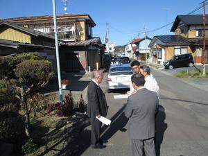 浸水対策事業個所視察のようす