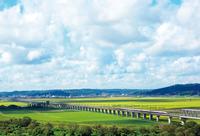 新幹線と遊水地