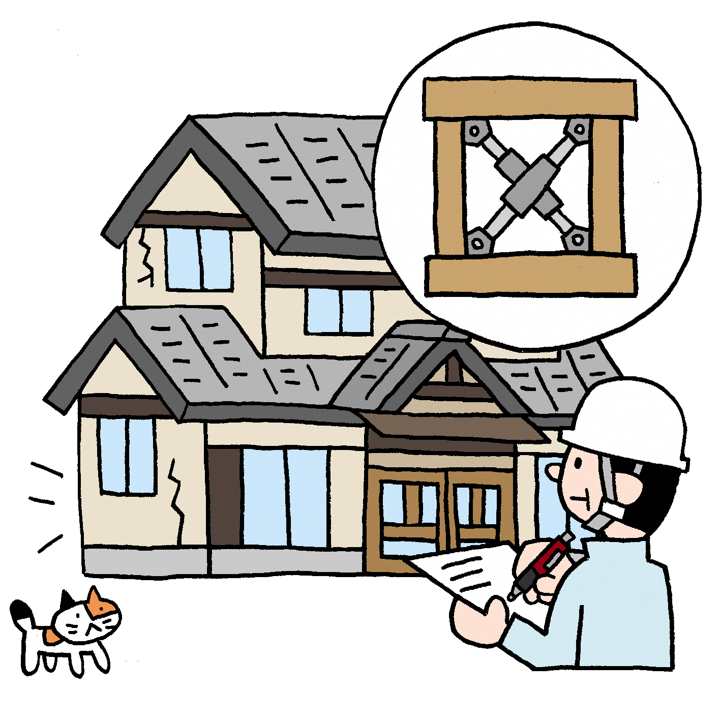 耐震化率を100%にした場合の建物被害と人的被害の減少効果を示すグラフ