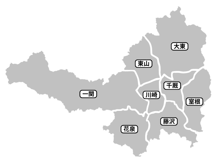 一関市エリアマップ