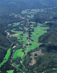 Aerial photo of Hondera, Genbichō, Ichinoseki, Iwate.