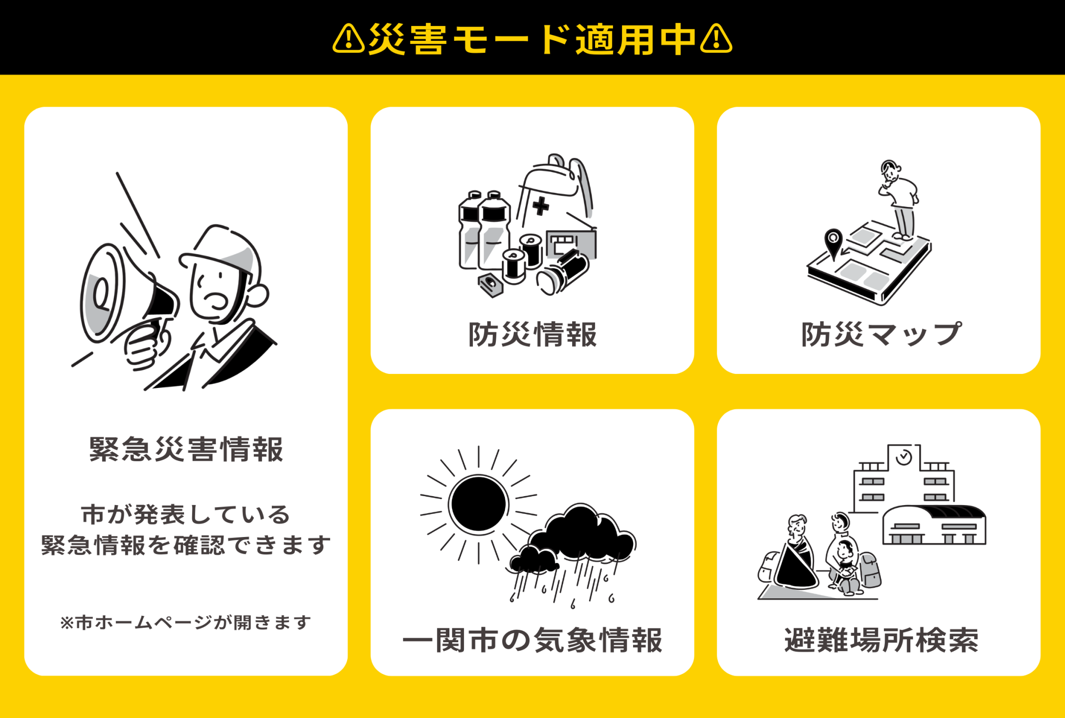 災害モードメニューイメージ
