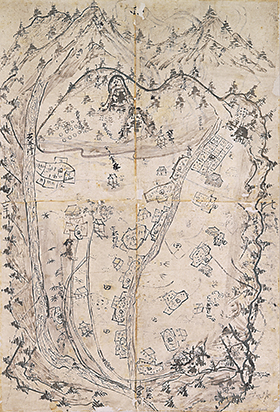 陸奥国骨寺村絵図(詳細絵図)